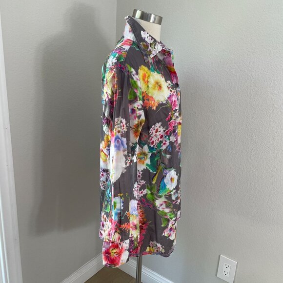 Georg Roth Womens Medium Floral Long Sleeve Pullover Tunic Top Shirt - Picture 3 of 13